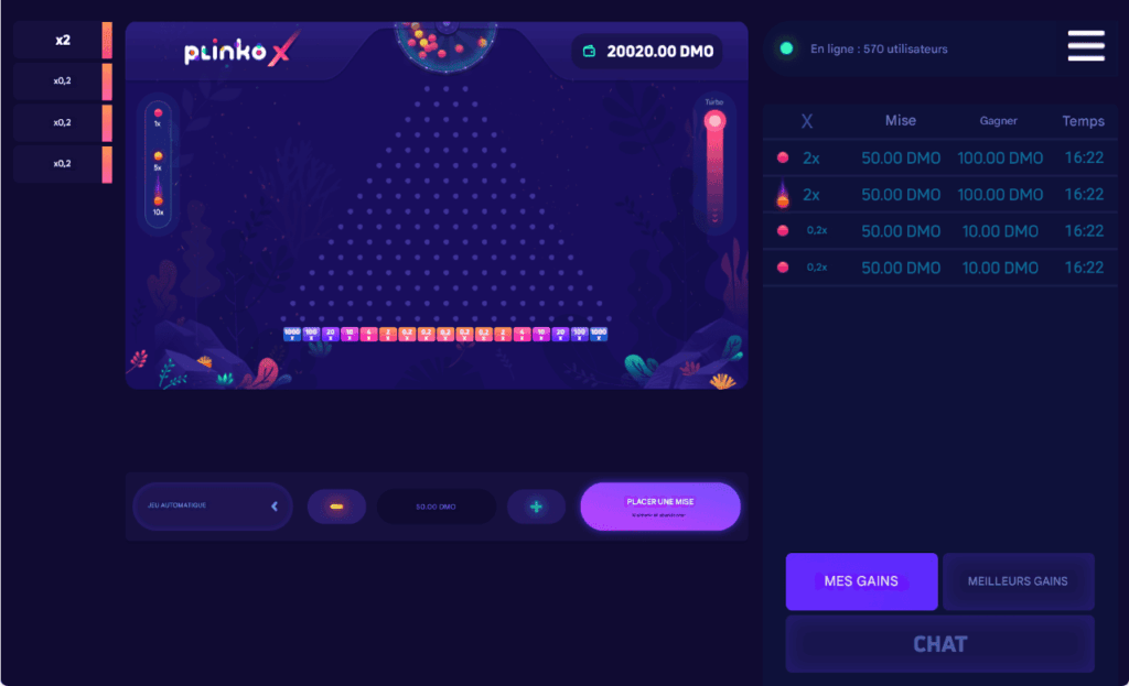 Comment jouer à Plinko X