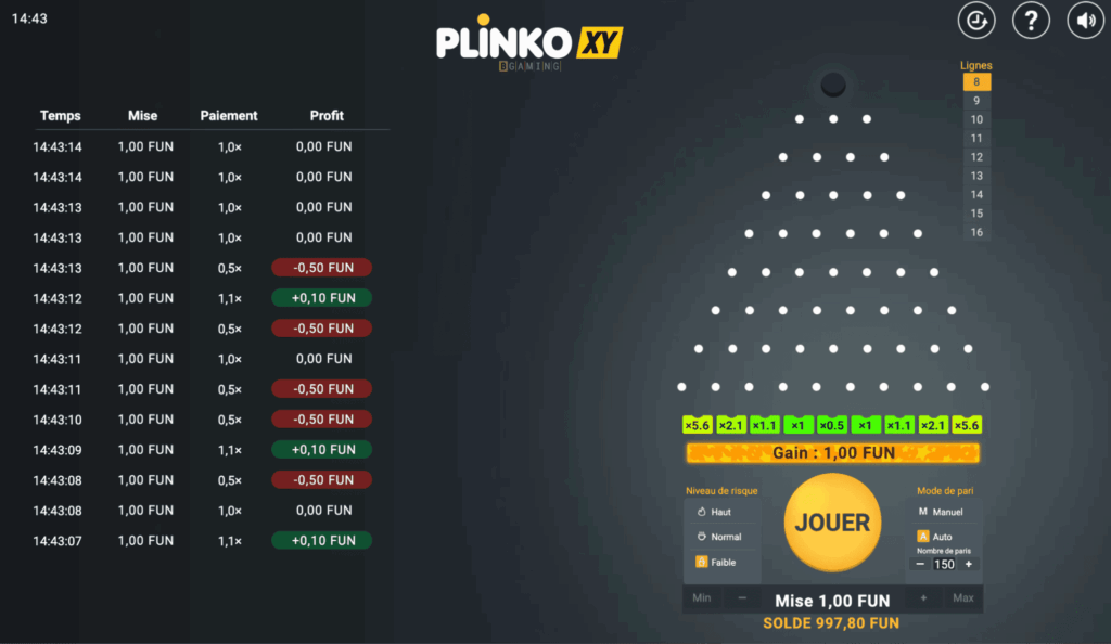 Comment jouer à Plinko XY
