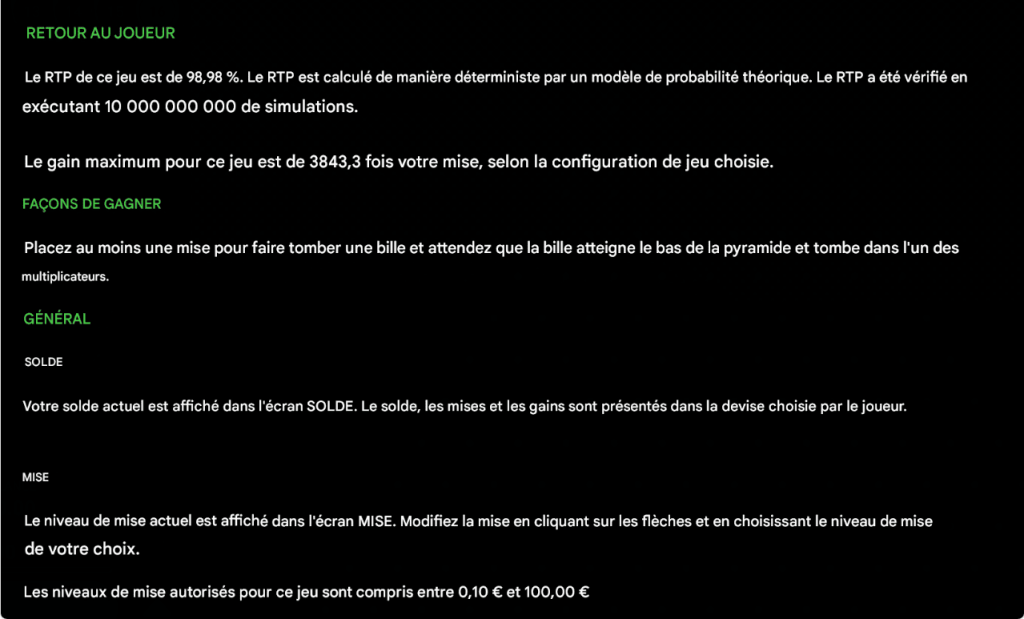 RTP et volatilité Plinko Dare 2 Win