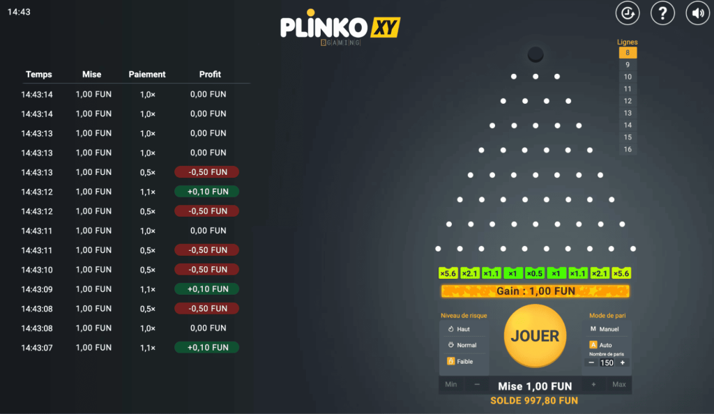 Comment jouer à Plinko XY