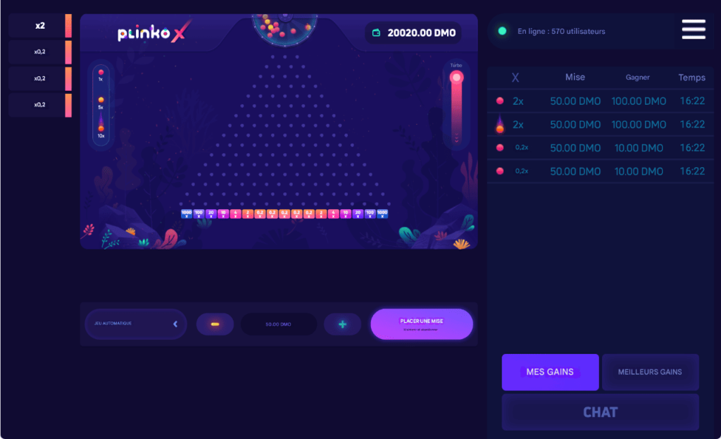 Comment jouer à Plinko X